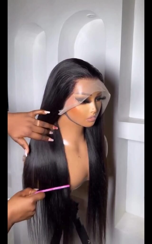 💯 human hair full frontal DD straight plus free hair and free gift