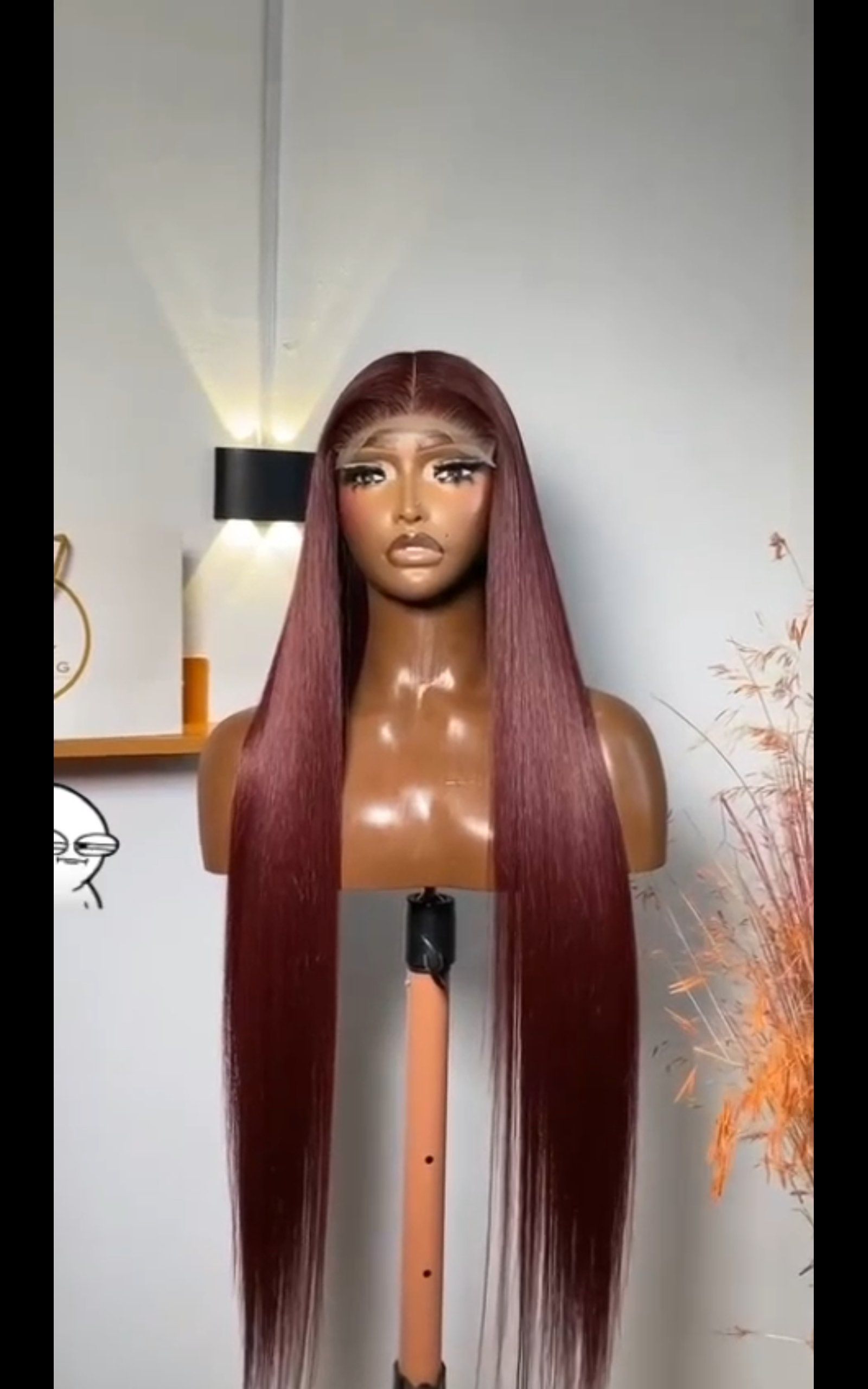 5 by 5 closure Burgundy straight plus free gift
