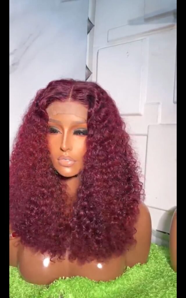 SDD deepwave luxury wig in wine color 💯 human plus free gift
