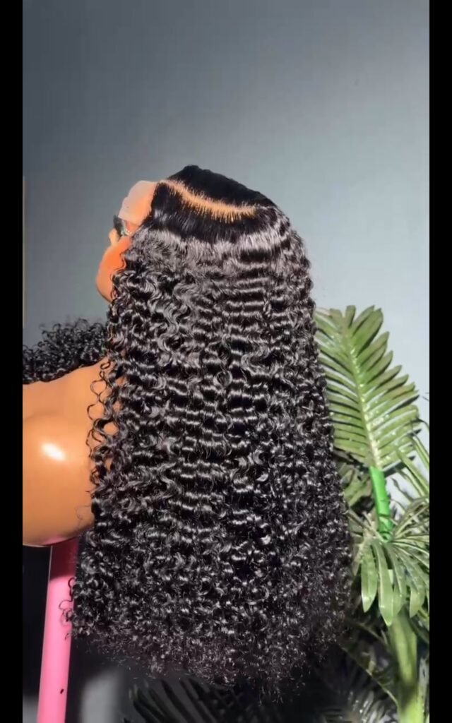 SDD Burmese curls 💯 human hair with a 5 by 5 closure in black color plus free hair and free gift