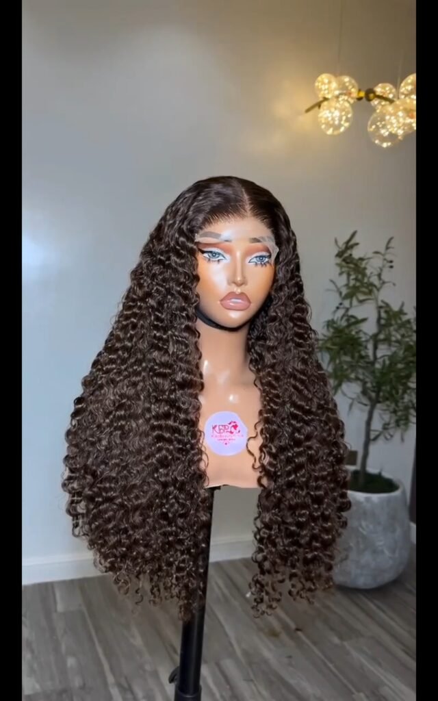 SDD Burmese curls 💯 human hair with a 5 by 5 closure in Chestnut color