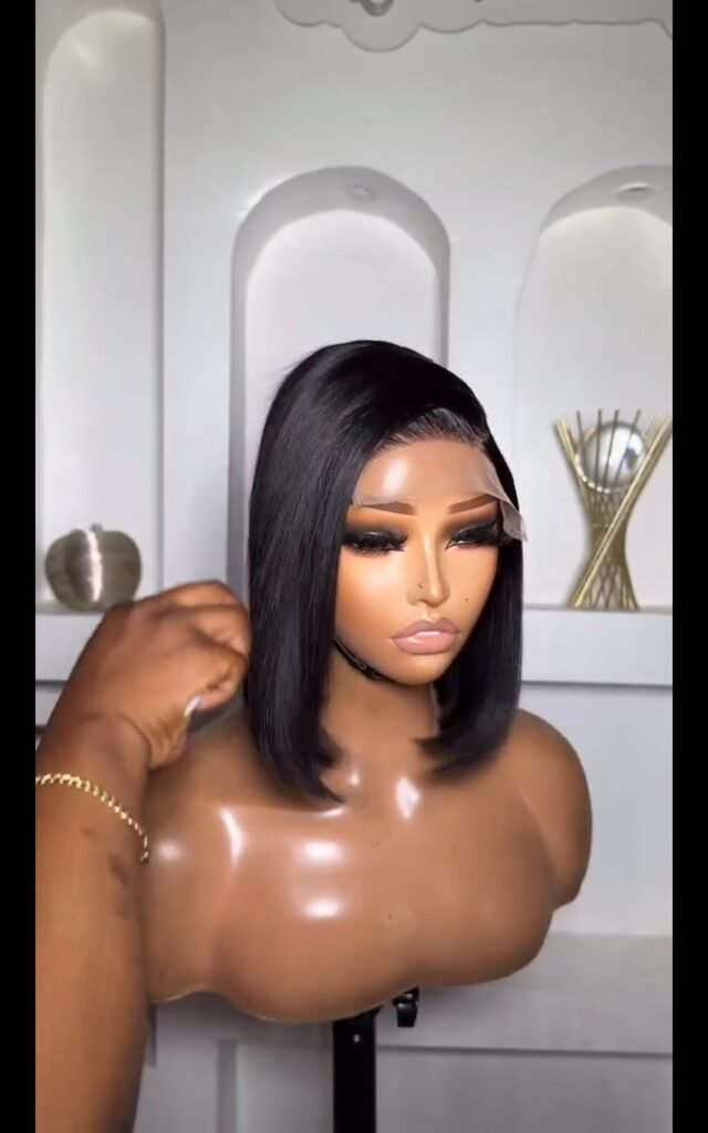 SDD Chinese bonestraight 💯 human hair paired with a 5 by 5 closure 10 inches plus free gift
