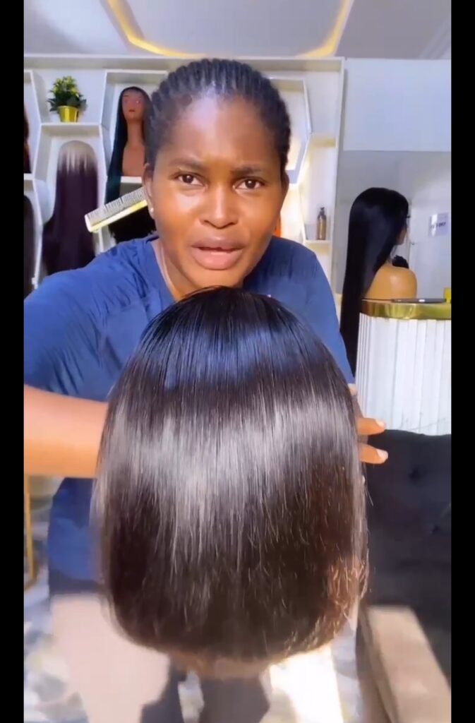 💯 human hair chic bob unit plus free gift