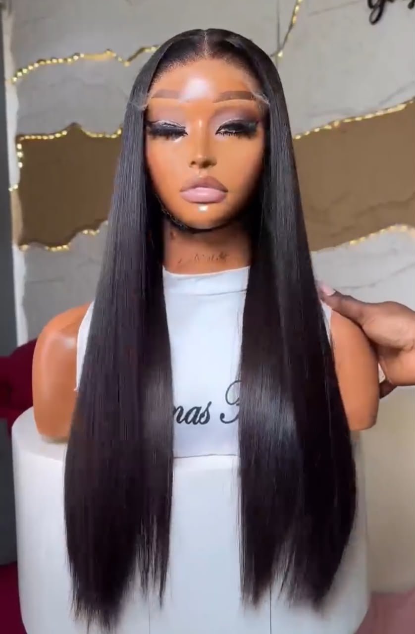26 inches 5 by 5 HD lace full closure SDD straight wig in natural color 💯 human hair,factory made